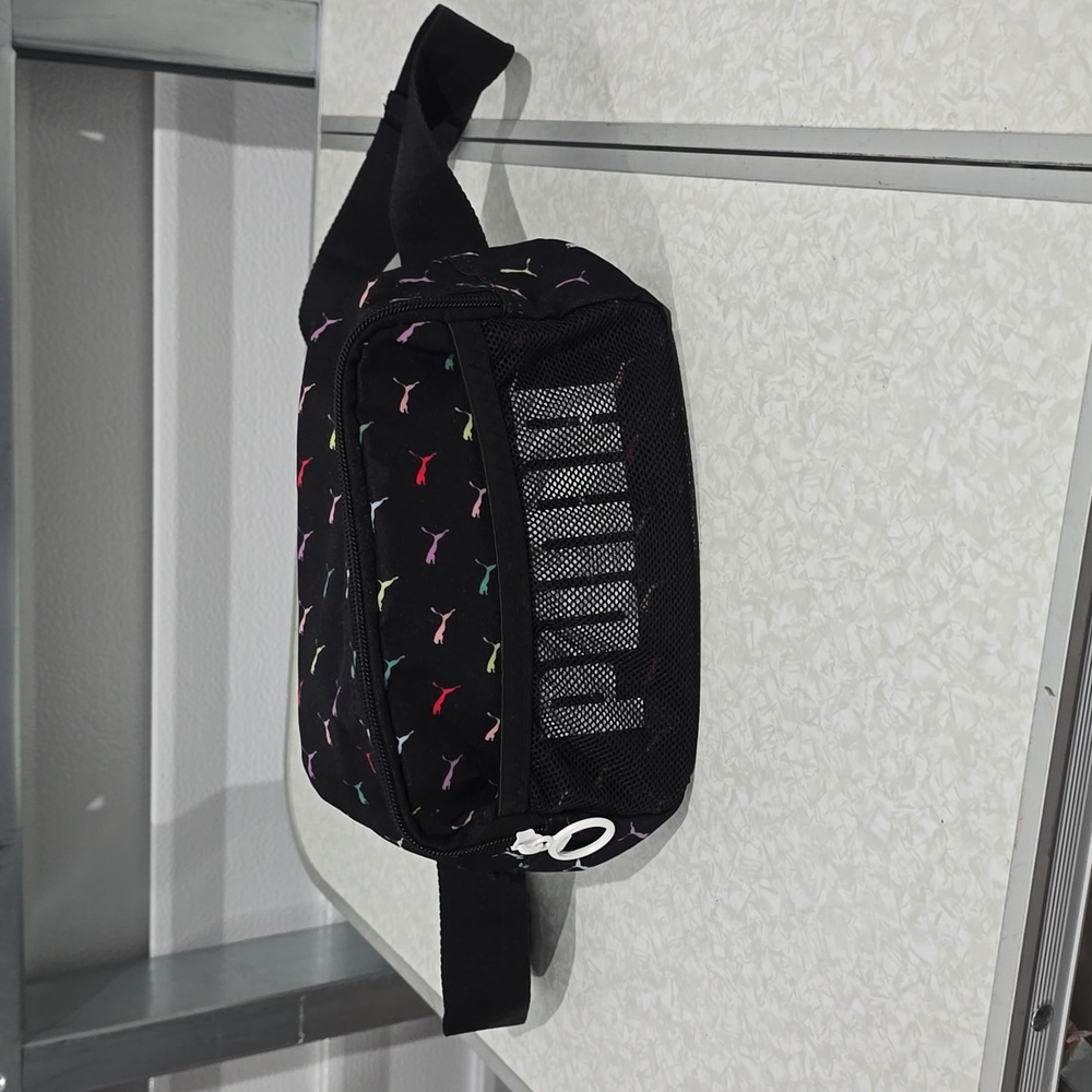 Puma black and bright evercat printed icon waist bag